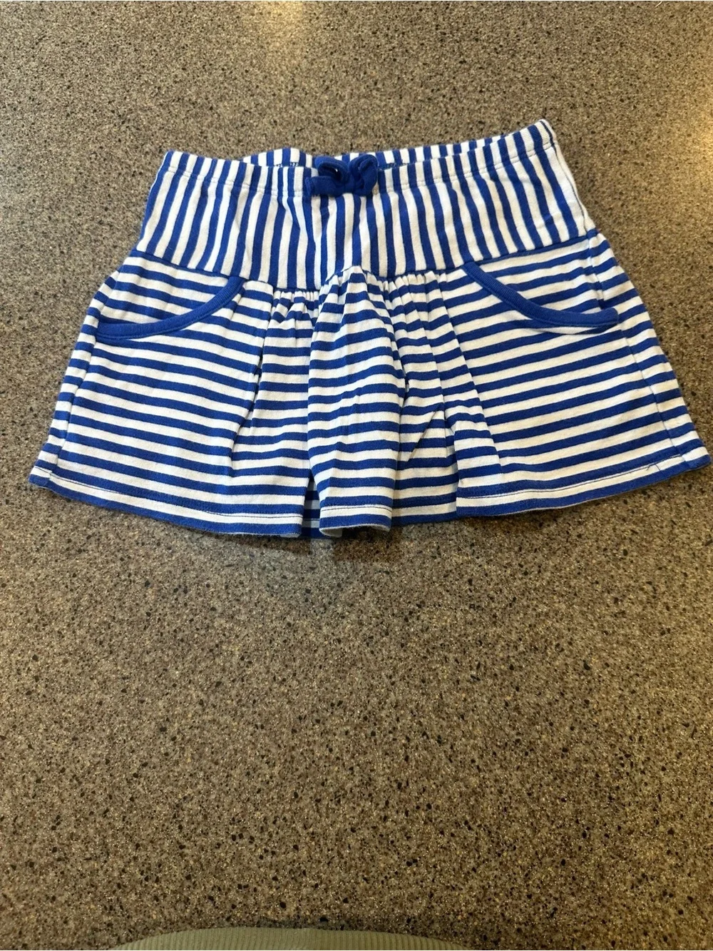 Blue and White Striped Casual Skirt